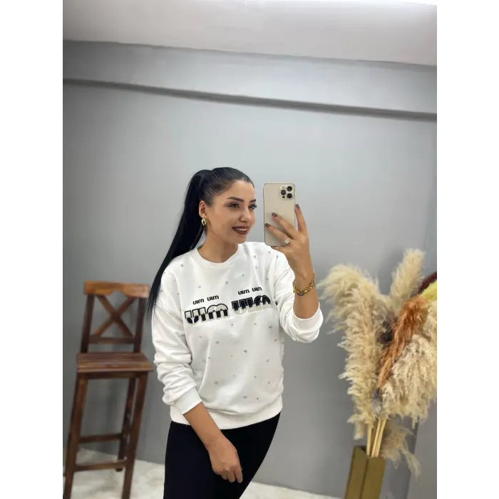 Asher Miu Miu Nakış Taşlı Sweatshirt