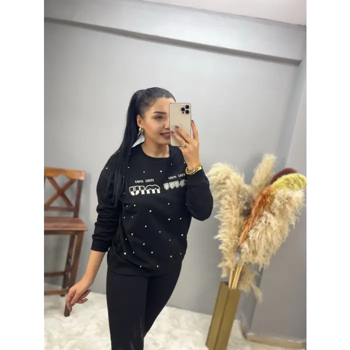 Asher Miu Miu Nakış Taşlı Sweatshirt