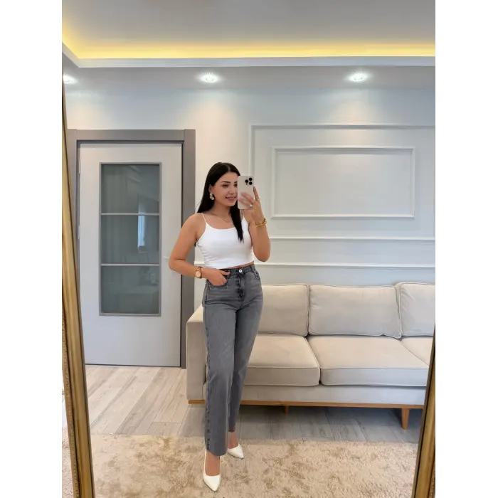Astana Yüksek Bel Mom Jean Pantolon