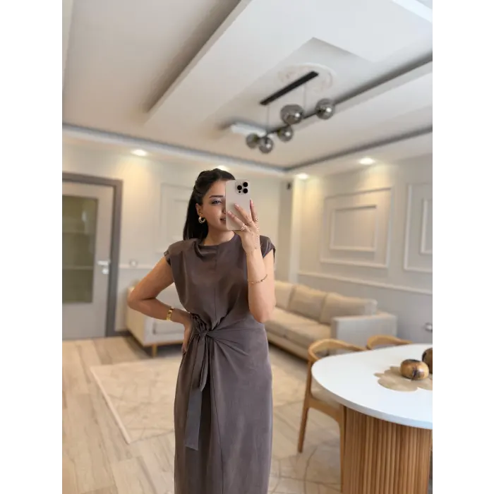 Bağlama Detaylı Modal Elbise