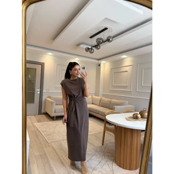 Bağlama Detaylı Modal Elbise