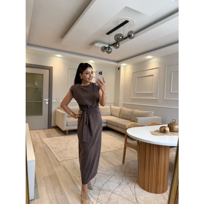 Bağlama Detaylı Modal Elbise