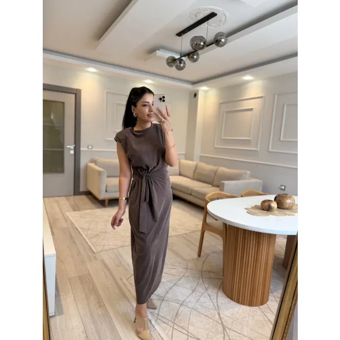 Bağlama Detaylı Modal Elbise