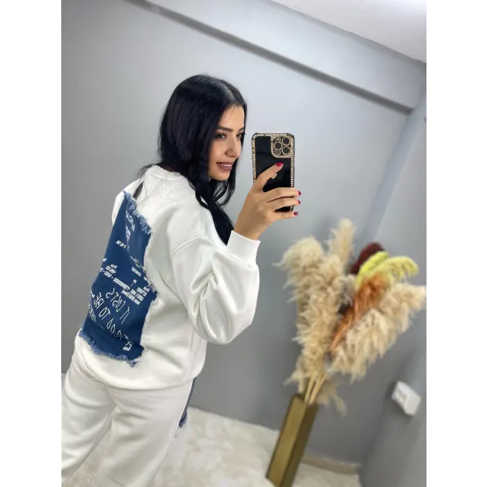 Balenciaga Denim Detaylı Sweatshirt