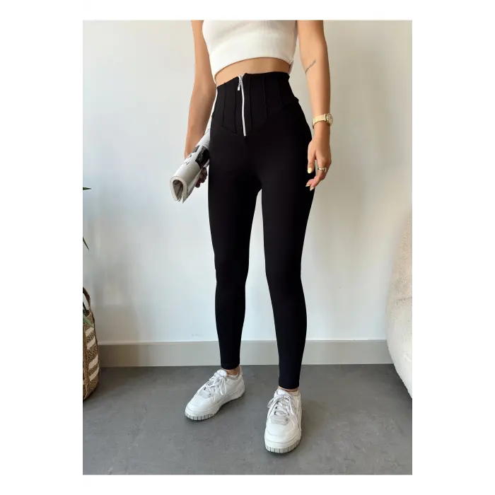 Barloz Fermuarlı Korseli Çelik Tayt