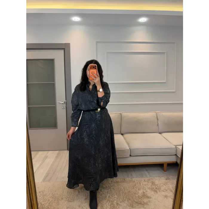 Batik Desenli Organik Kumaş Gömlek Etek Takım