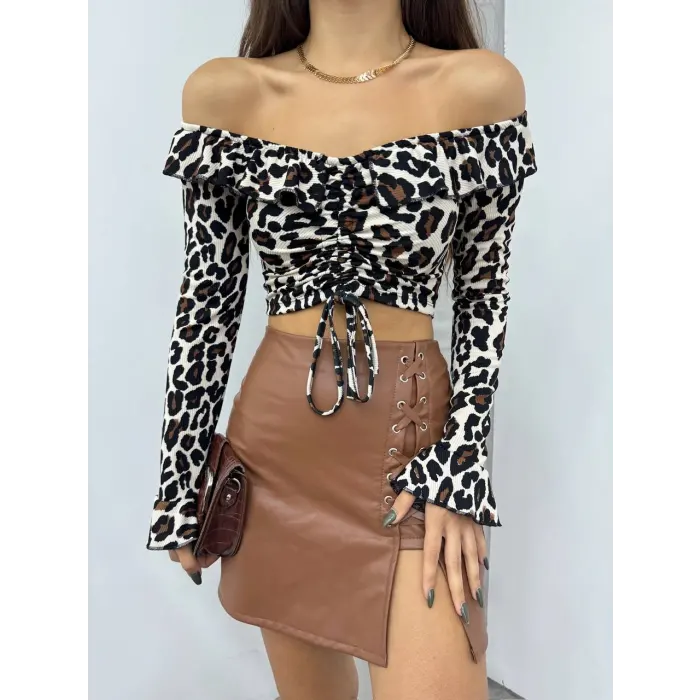 Bebe Yaka Leopar Bluz