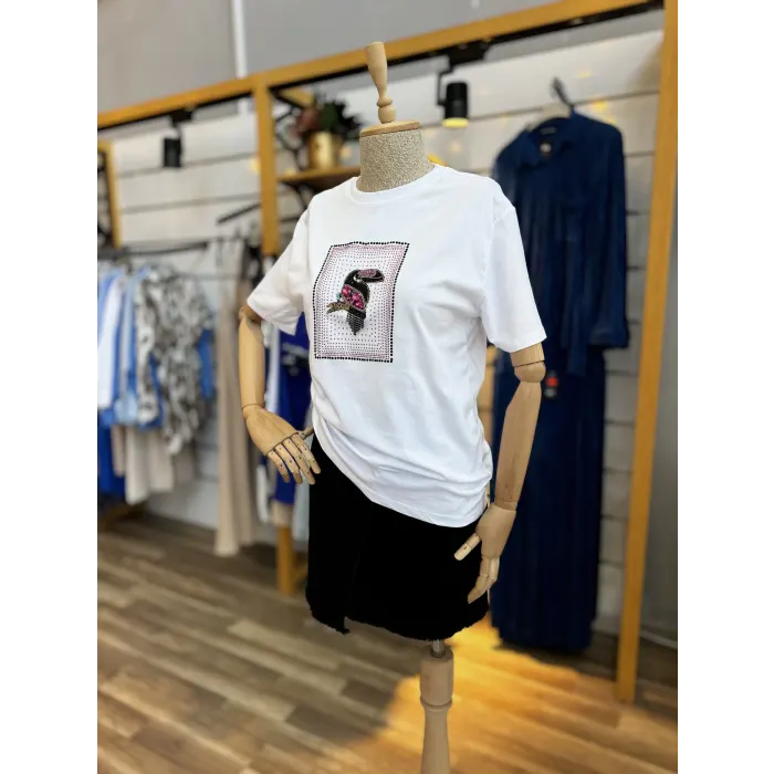 Bekax Bymn Kuş Taşlı T-Shirt