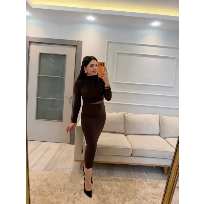 Bel Omuz Pile Beli Tül Detay Elbise