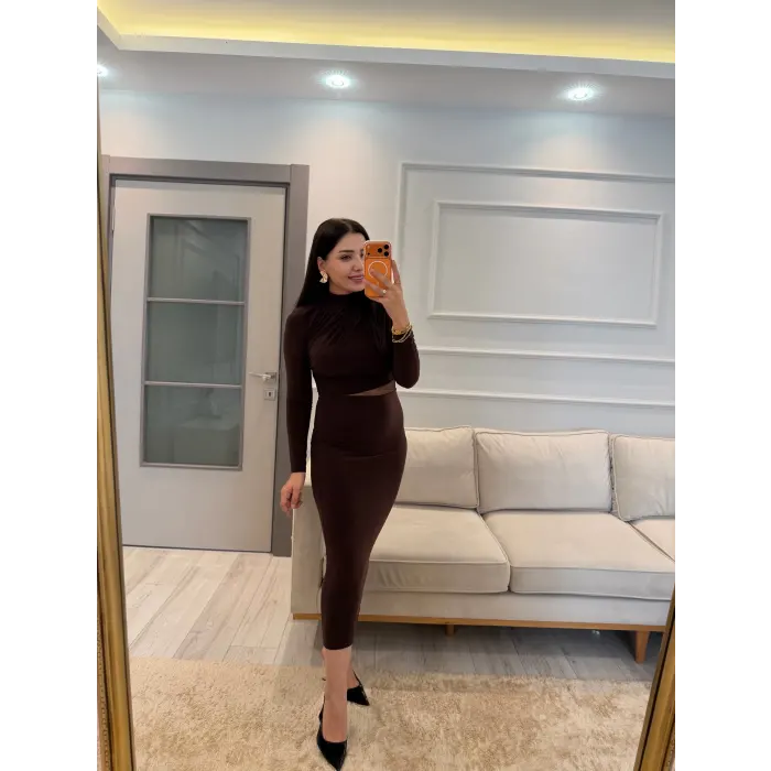 Bel Omuz Pile Beli Tül Detay Elbise