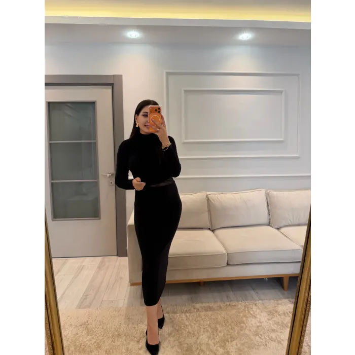 Bel Omuz Pile Beli Tül Detay Elbise