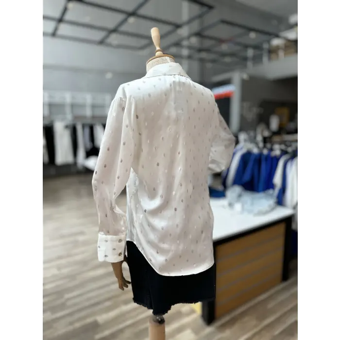 Bres Puantiyeli Saten Gömlek