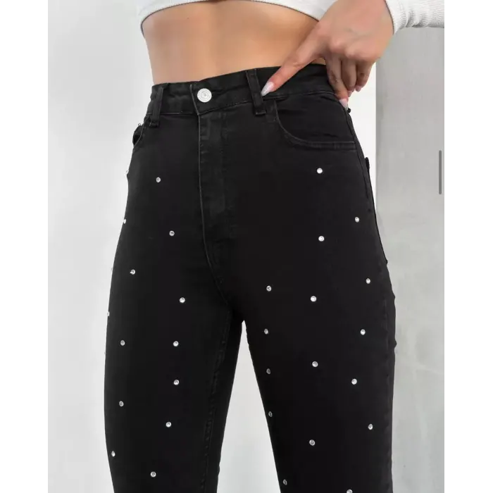 Catex Tasarım Likralı Taşlı Jean