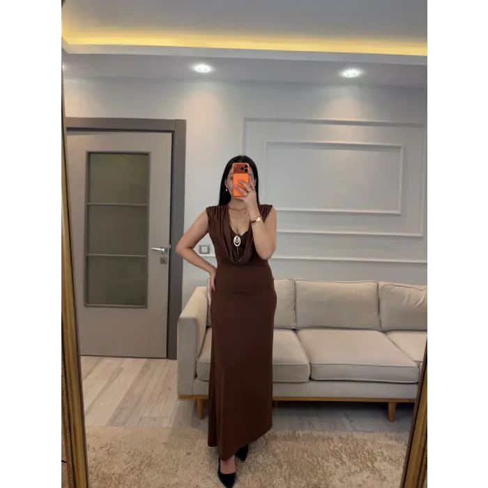 Degaje Yaka Sandy Elbise