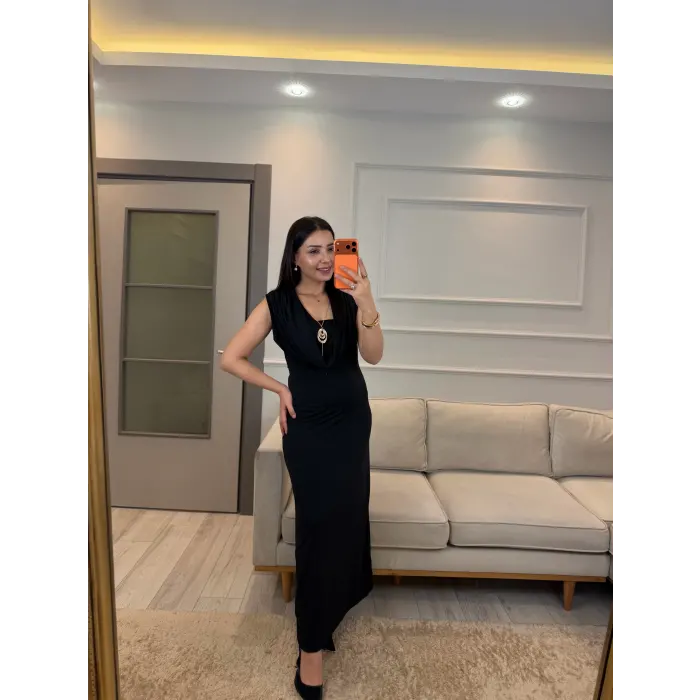 Degaje Yaka Sandy Elbise