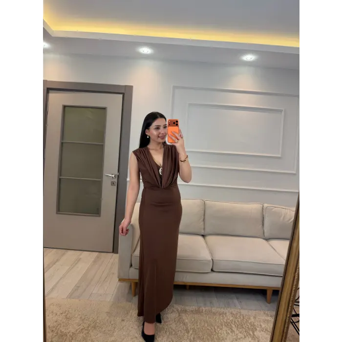 Degaje Yaka Sandy Elbise