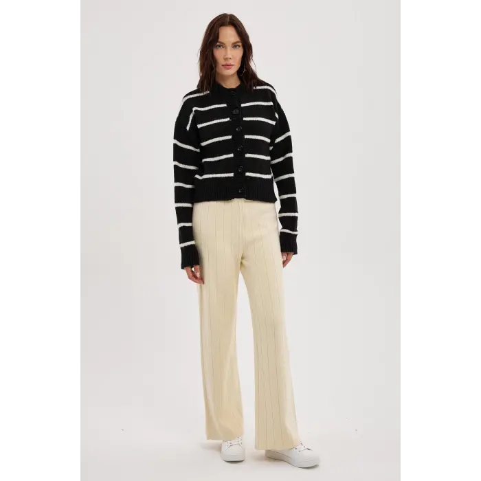 Dissol Sakallı Çizgili Triko Hırka