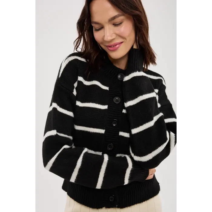 Dissol Sakallı Çizgili Triko Hırka