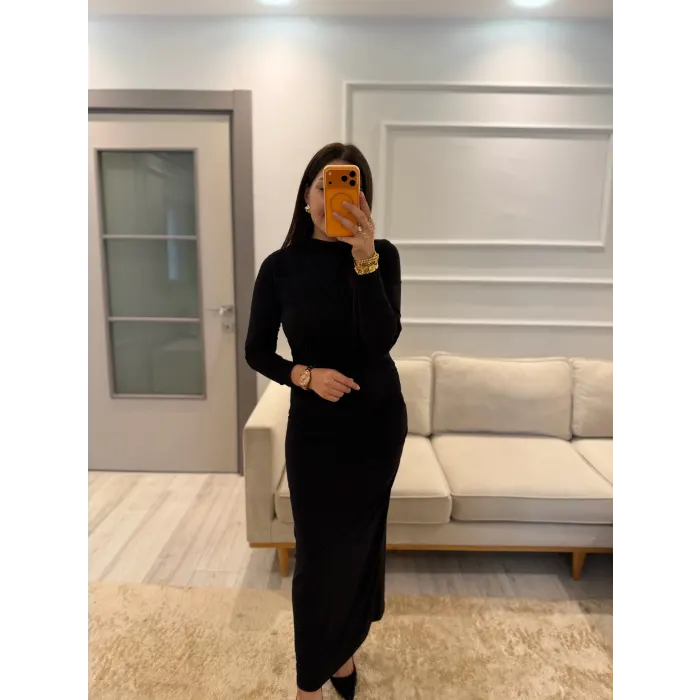 Drape Detaylı Elbise