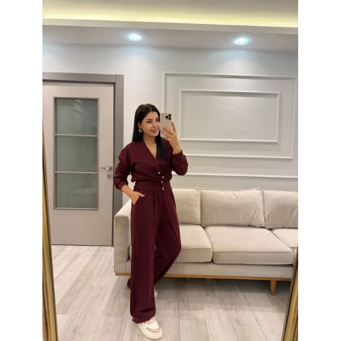 Düğme Detaylı Modal Eşofman Takım