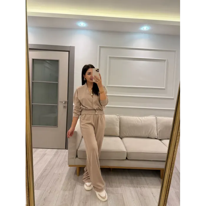 Düğme Detaylı Modal Eşofman Takım