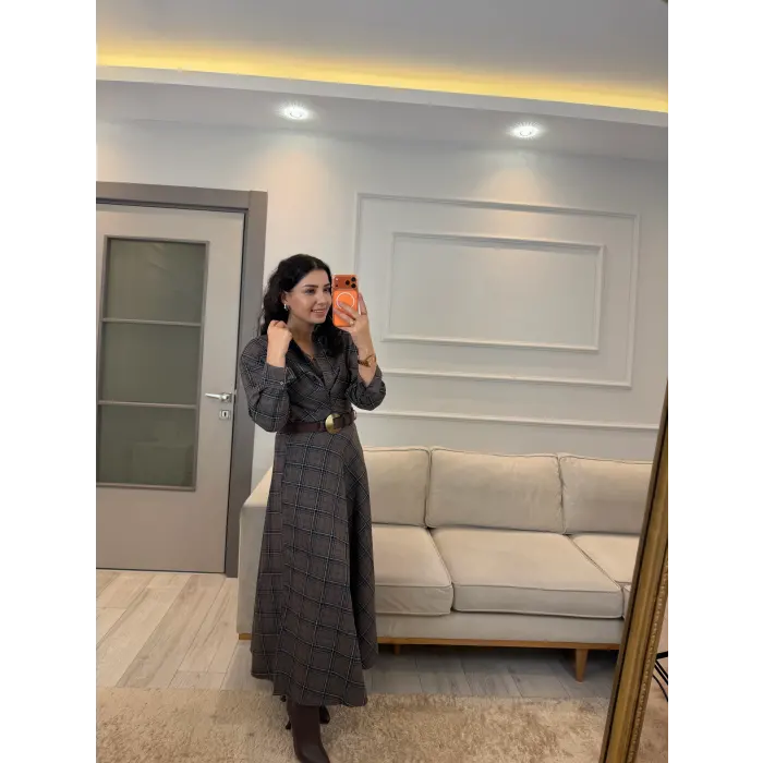 Ekose Gömlek Etek Takım