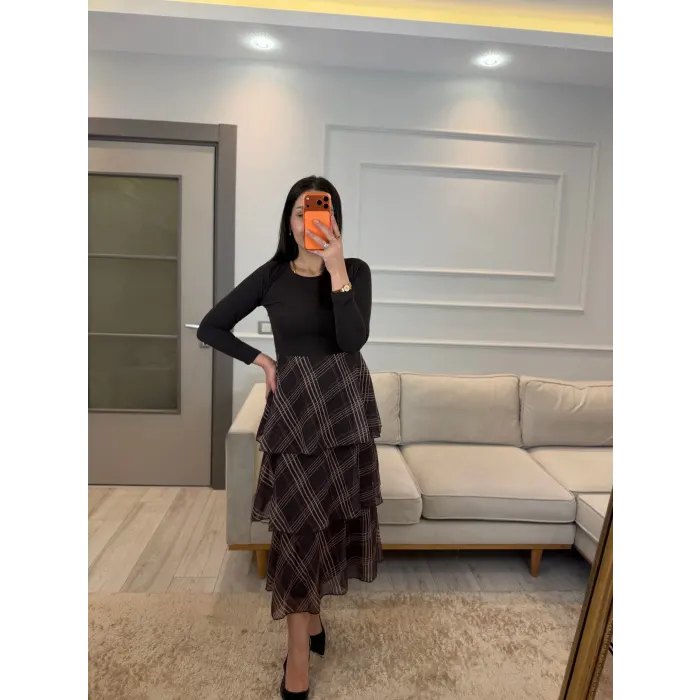 Etek Kat Kat Garnili Elbise