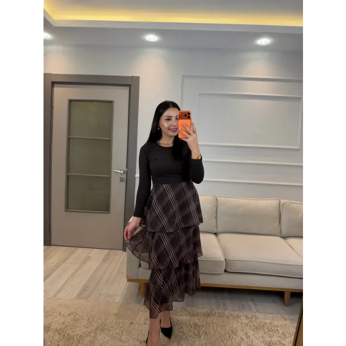 Etek Kat Kat Garnili Elbise