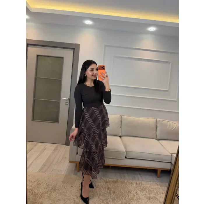 Etek Kat Kat Garnili Elbise