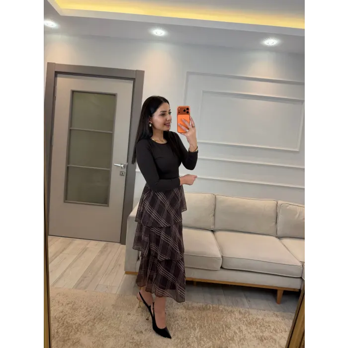 Etek Kat Kat Garnili Elbise