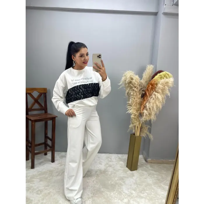 Ferla Ön Fırfırlı Taşlı İkili Takım