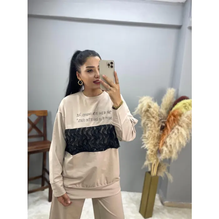 Ferla Ön Fırfırlı Taşlı İkili Takım