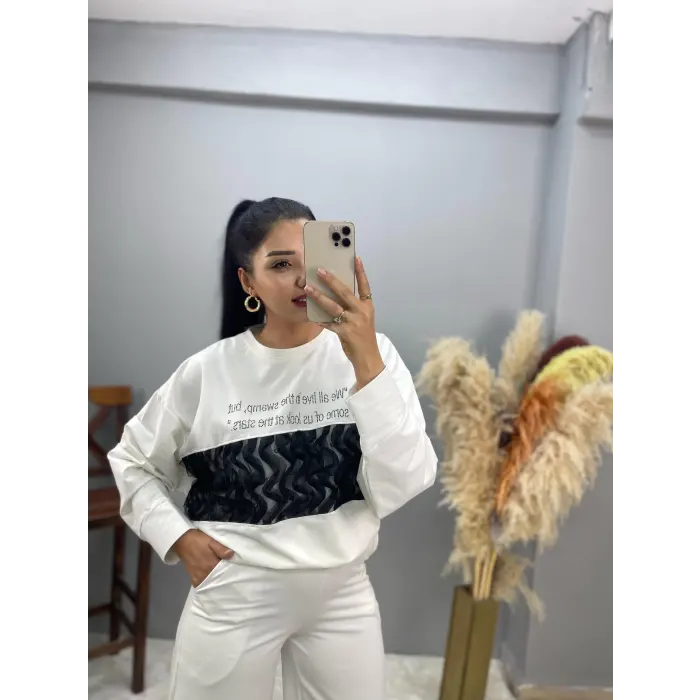 Ferla Ön Fırfırlı Taşlı İkili Takım