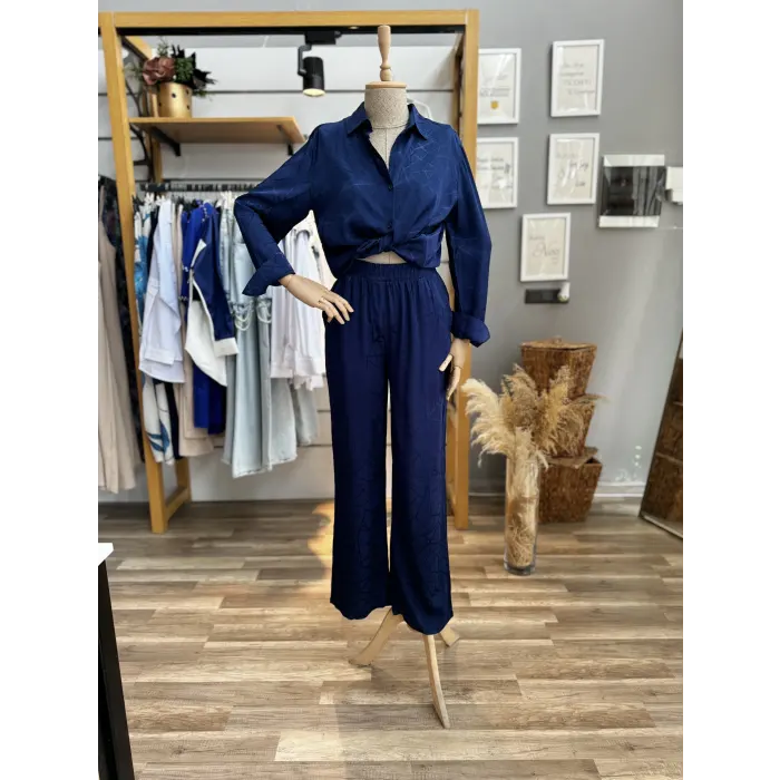 Fern Jakarlı Saten İkili Takım