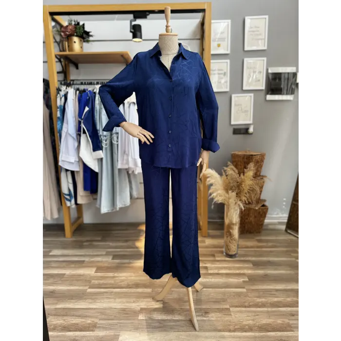 Fern Jakarlı Saten İkili Takım