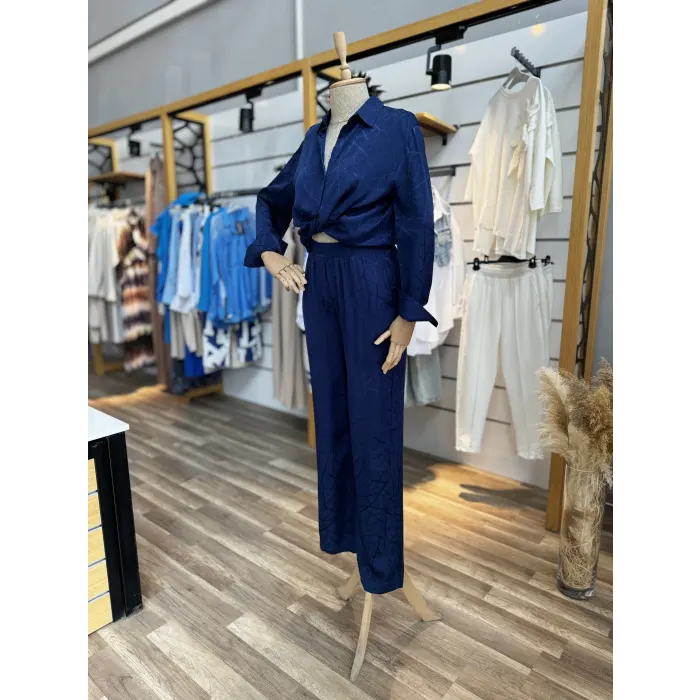 Fern Jakarlı Saten İkili Takım