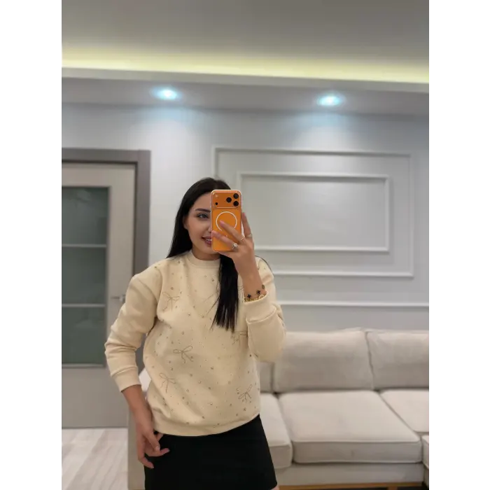 Fiyonk Taş Detaylı Sweatshirt