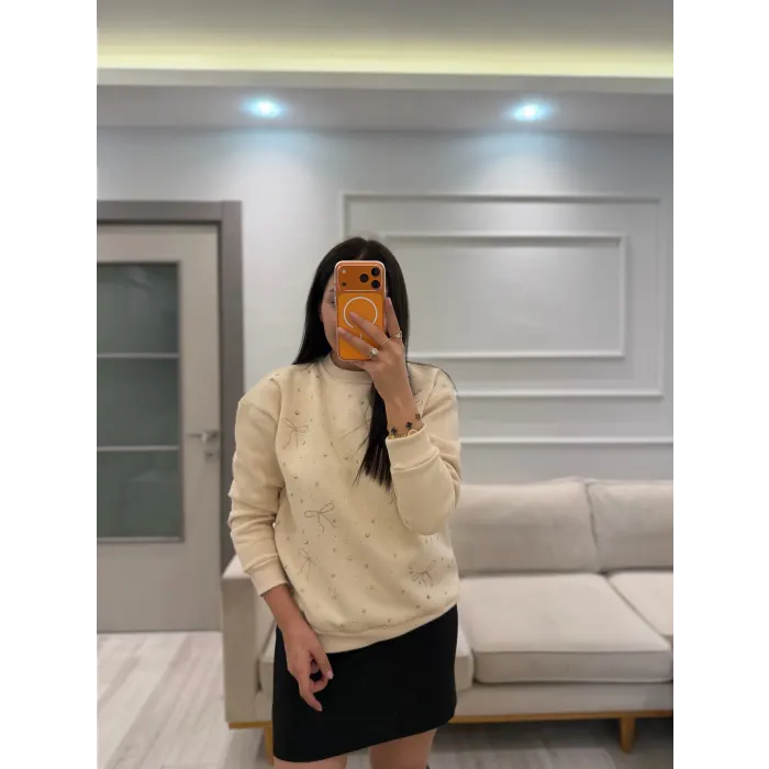 Fiyonk Taş Detaylı Sweatshirt