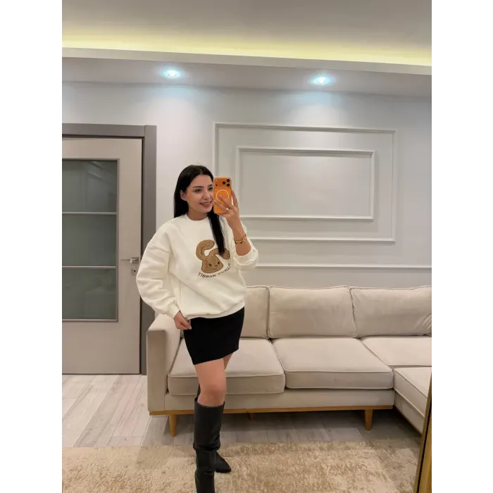 Fluffy Üç İplik Şardonlu Sweatshirt