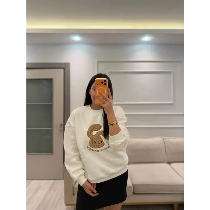 Fluffy Üç İplik Şardonlu Sweatshirt