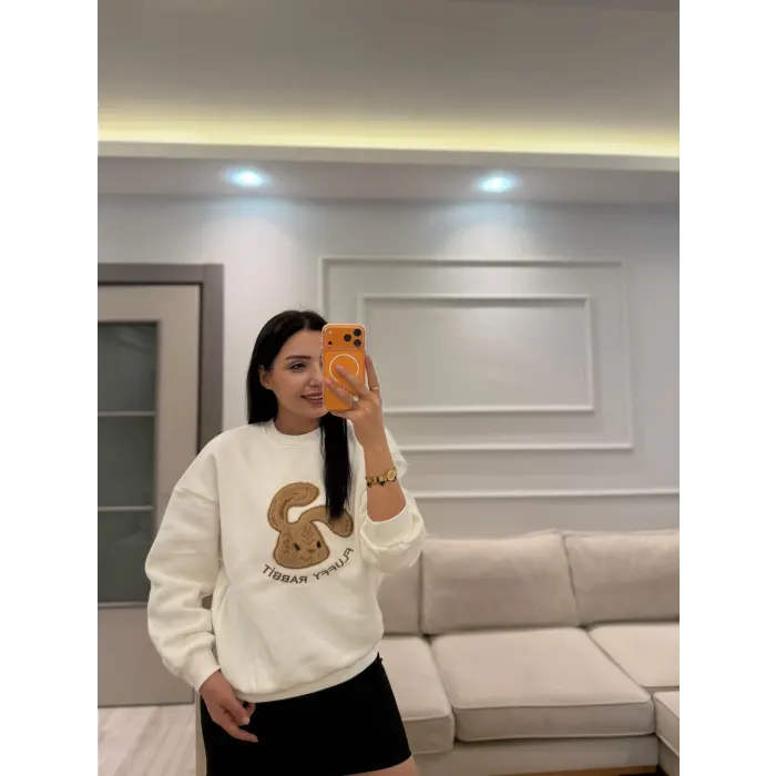 Fluffy Üç İplik Şardonlu Sweatshirt