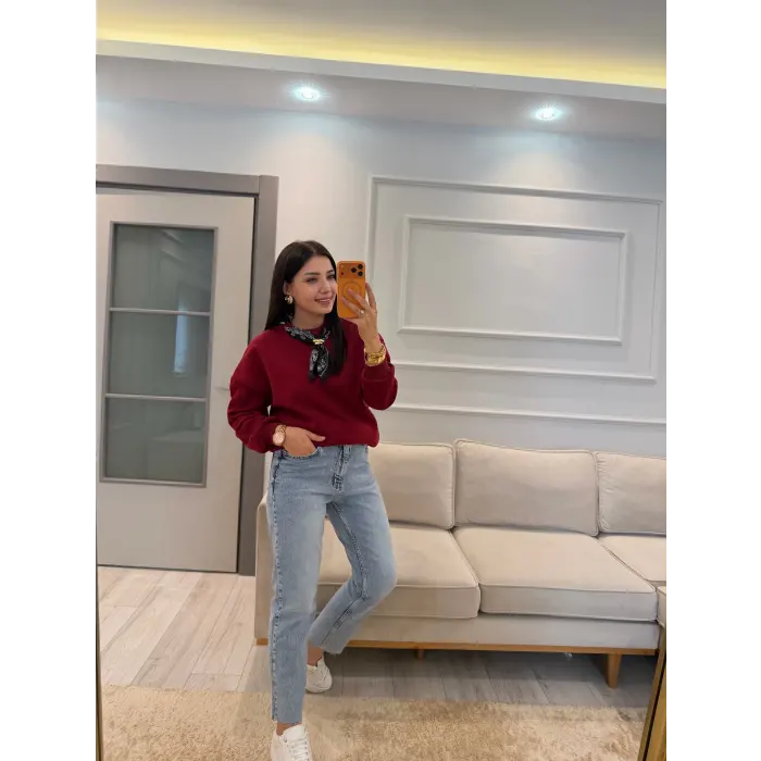 Fularlı Üç İplik Sweatshirt