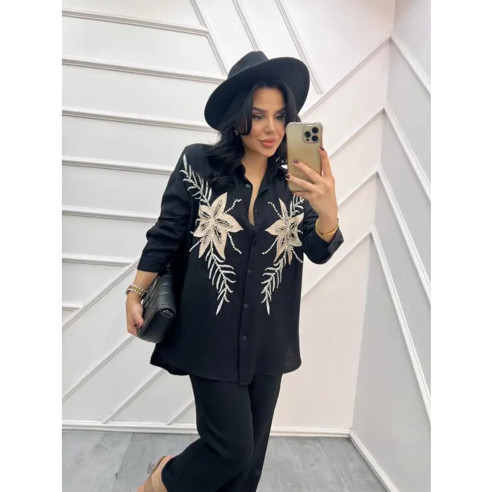 Giza Çiçek Taşlı İkili Takım