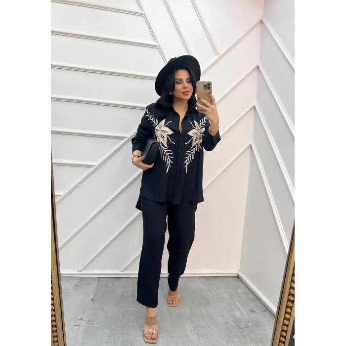 Giza Çiçek Taşlı İkili Takım