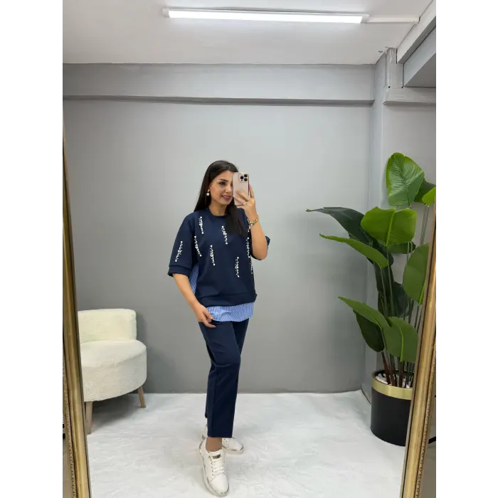 İnci İşlemeli Modal İkili Takım