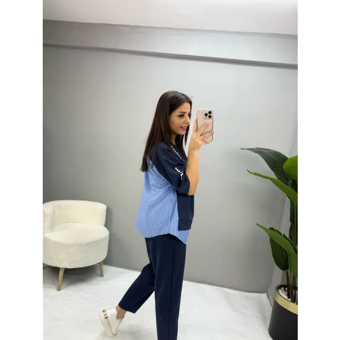 İnci İşlemeli Modal İkili Takım