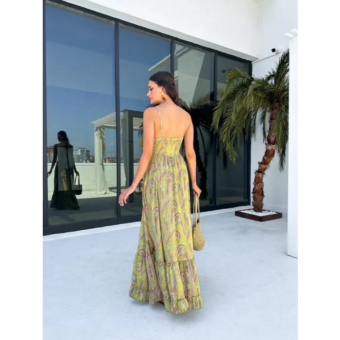 İrax Sırt Gipeli Ön Bağlama Askılı Elbise