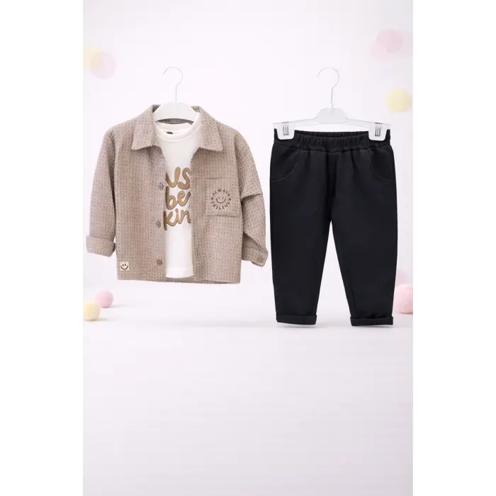 Just Baskılı Üçlü Takım