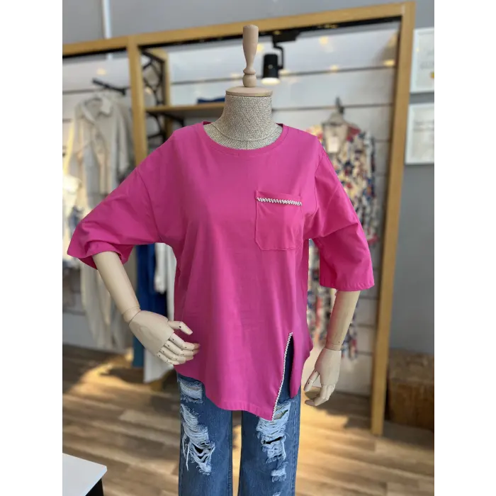 Kadax Etek Taşlı T-Shirt