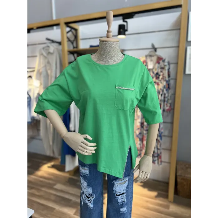 Kadax Etek Taşlı T-Shirt